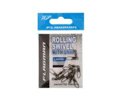 Застежка с вертлюгом Flagman Rolling Swivel With Snap Black Matt