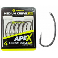 Крючок карповый RidgeMonkey Ape-X Medium Curve 2XX с бородкой №4